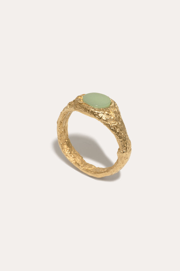 Bague - Résine bio de jade et vermeil recyclé