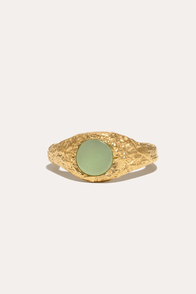Foil - Jade Bio Resin and Recycled Gold Vermeil Ring