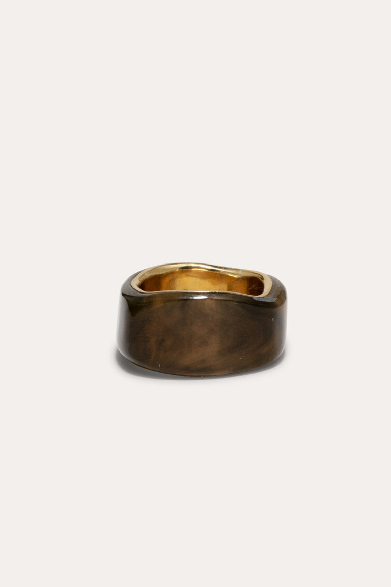 A Virtuous Circle? - Tortoise Shell Bio Resin and Recycled Gold Vermeil Signet Ring