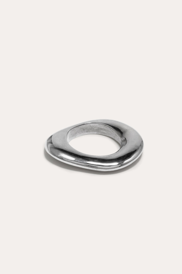 Post‐Capital - Set of 3 Platinum Plated Stacking Rings