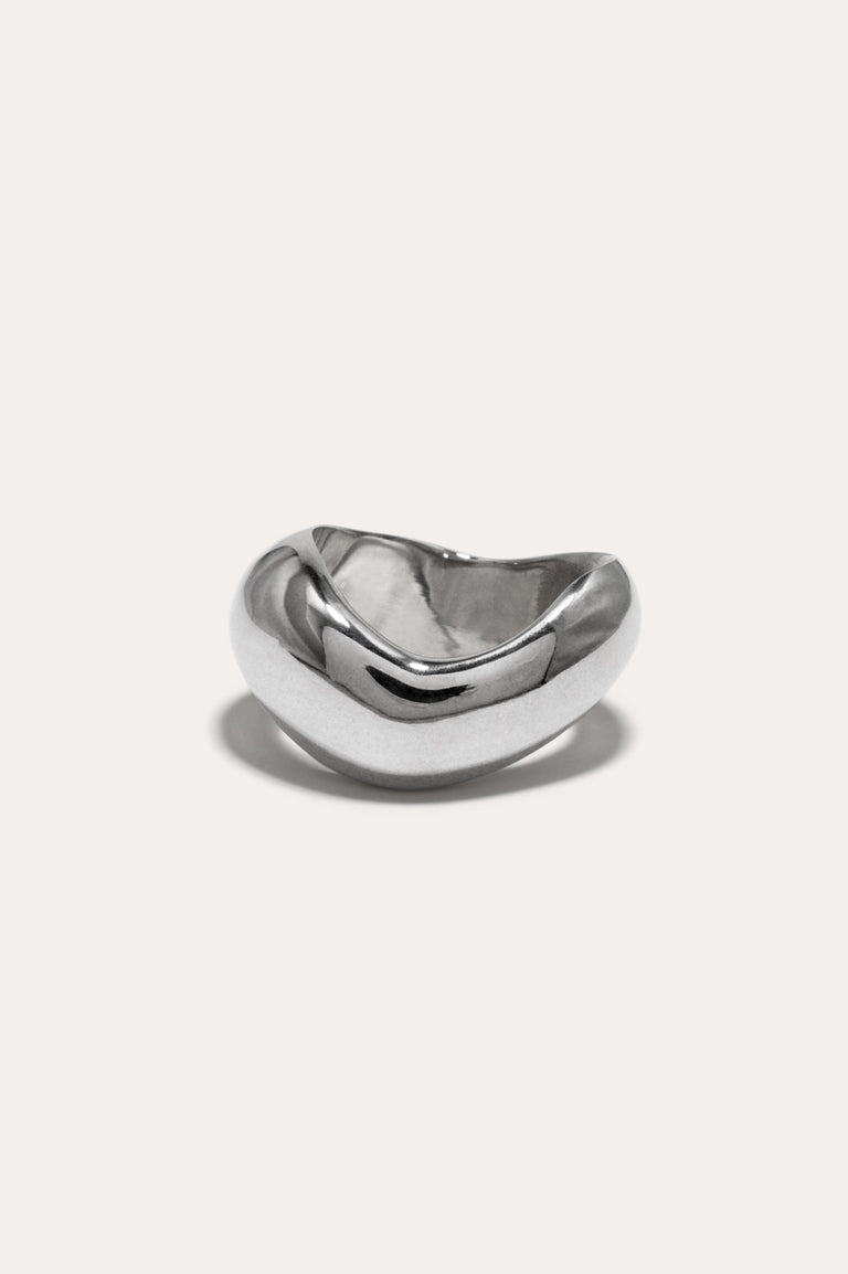 Post‐Capital - Set of 3 Platinum Plated Stacking Rings