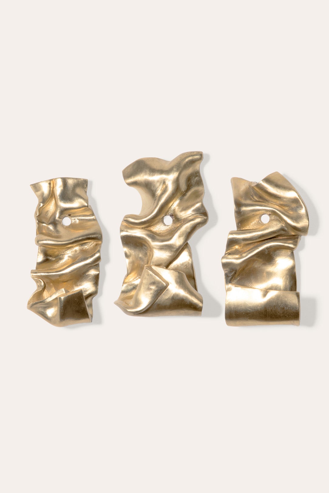 Completedworks - L08 Brass Wall Hooks - Set of 3 - Brushed Gold