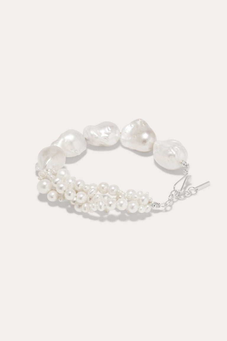 Parade Of Possibilities - Pearl and Platinum Plated Bracelet