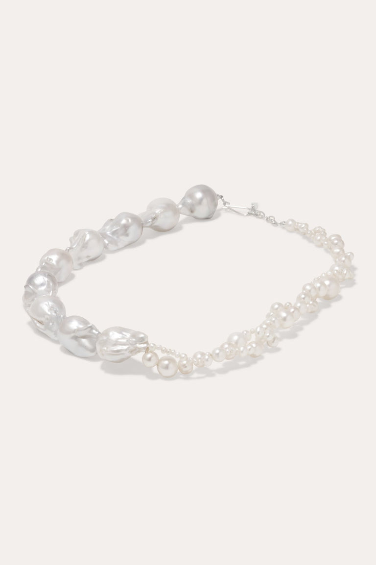 Parade Of Possibilities - Pearl and Platinum Plated Necklace