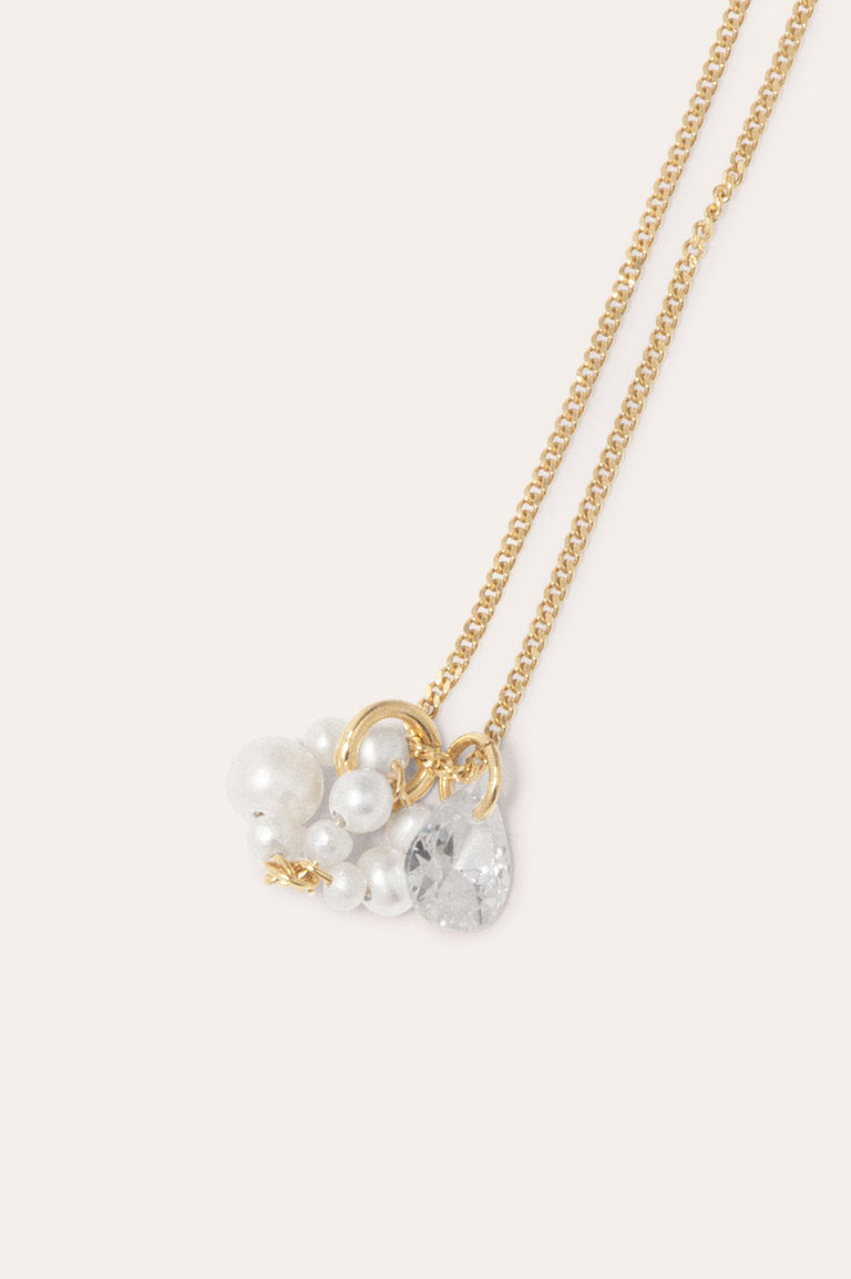 The Weight of Magical Thinking - Pearl and Zirconia Gold Vermeil Pendant
