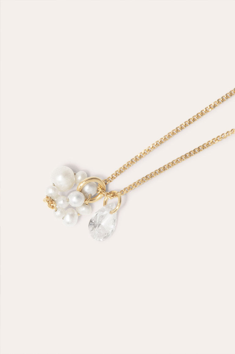 The Weight of Magical Thinking - Pearl and Zirconia Gold Vermeil Pendant