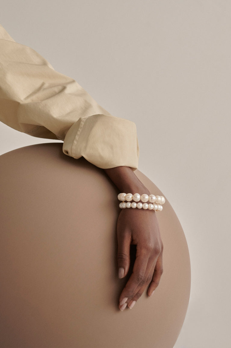 One [Blank] Can Change the World - Pearl and Gold Plated Cuff