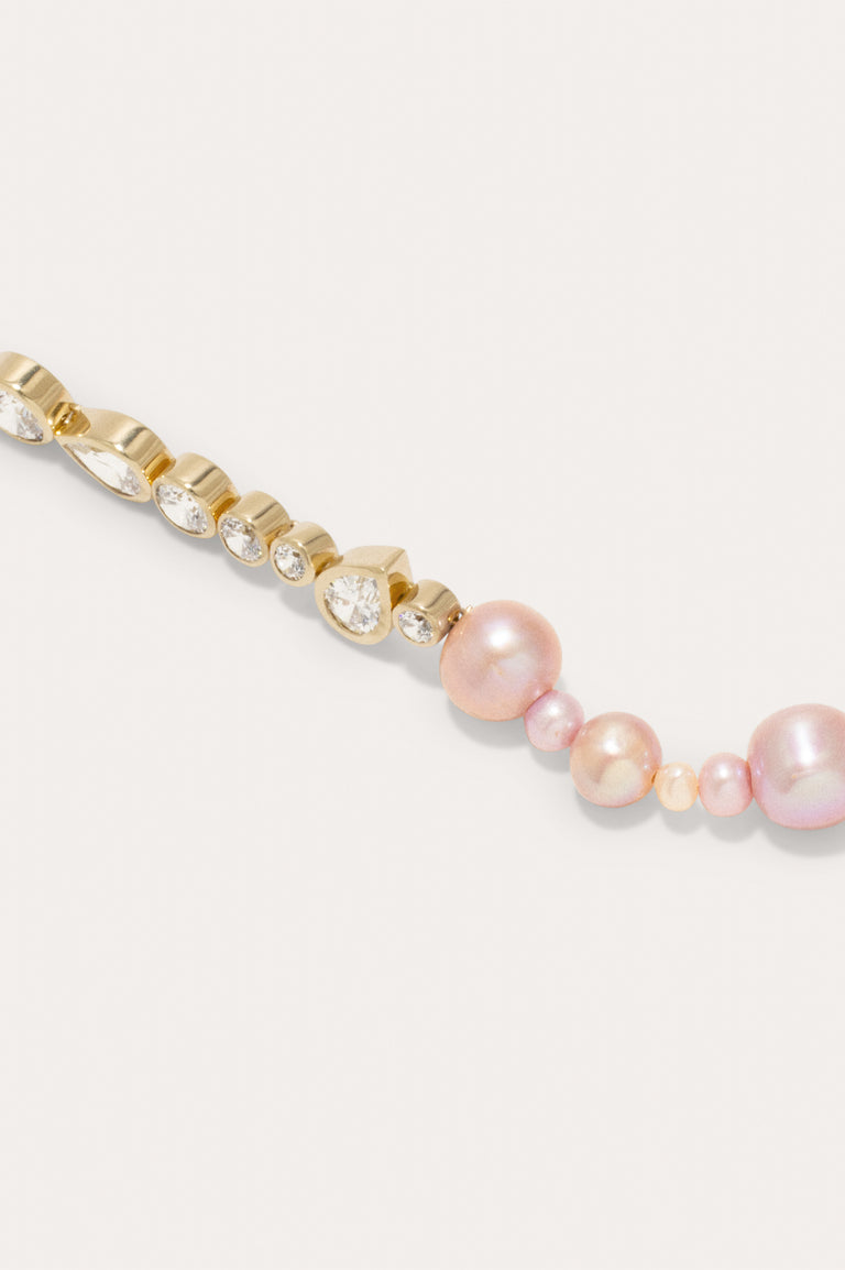 Float -  Pink Pearl and Zirconia Gold Vermeil Bracelet