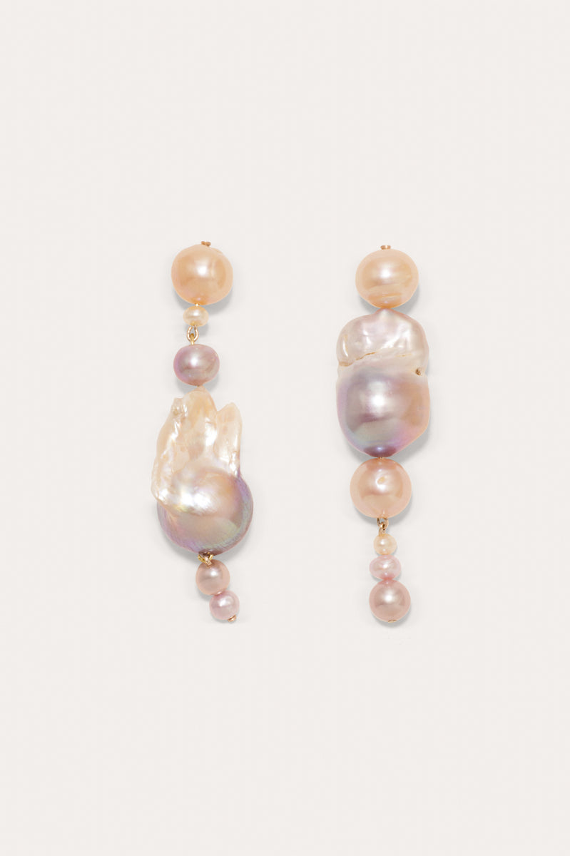 Float - Pink Pearl and Gold Vermeil Earrings | Completedworks