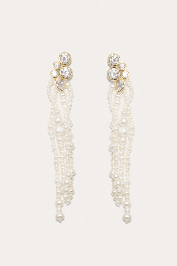 Les possibilités sont infinies – Boucles d'oreilles en Vermeil d'Or Recyclé, Perles et Zirconia