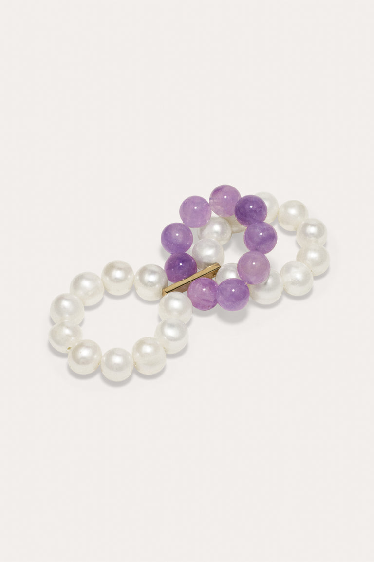 Une [Vide] Peut Changer le Monde - Bague en Vermeil Or, Perle et Jade