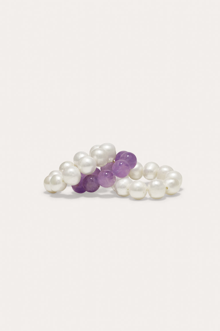 Une [Vide] Peut Changer le Monde - Bague en Vermeil Or, Perle et Jade