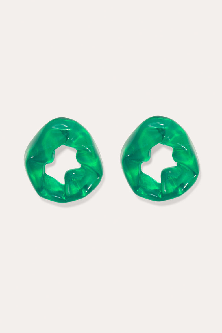 Scrunch - Green Bio Resin and Recycled Gold Vermeil Earrings