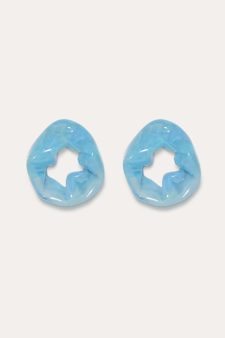 Scrunch - Blue Bio Resin and Gold Vermeil Earrings