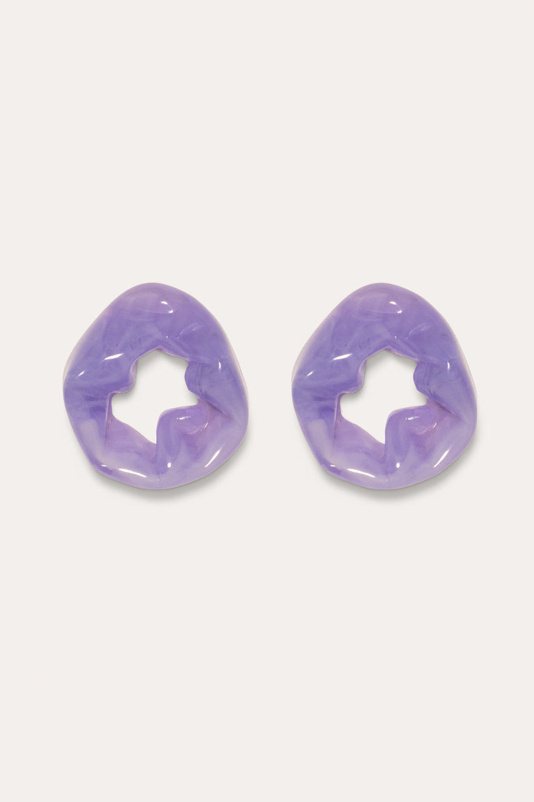Scrunch - Lilac Bio Resin and Recycled Gold Vermeil Earrings