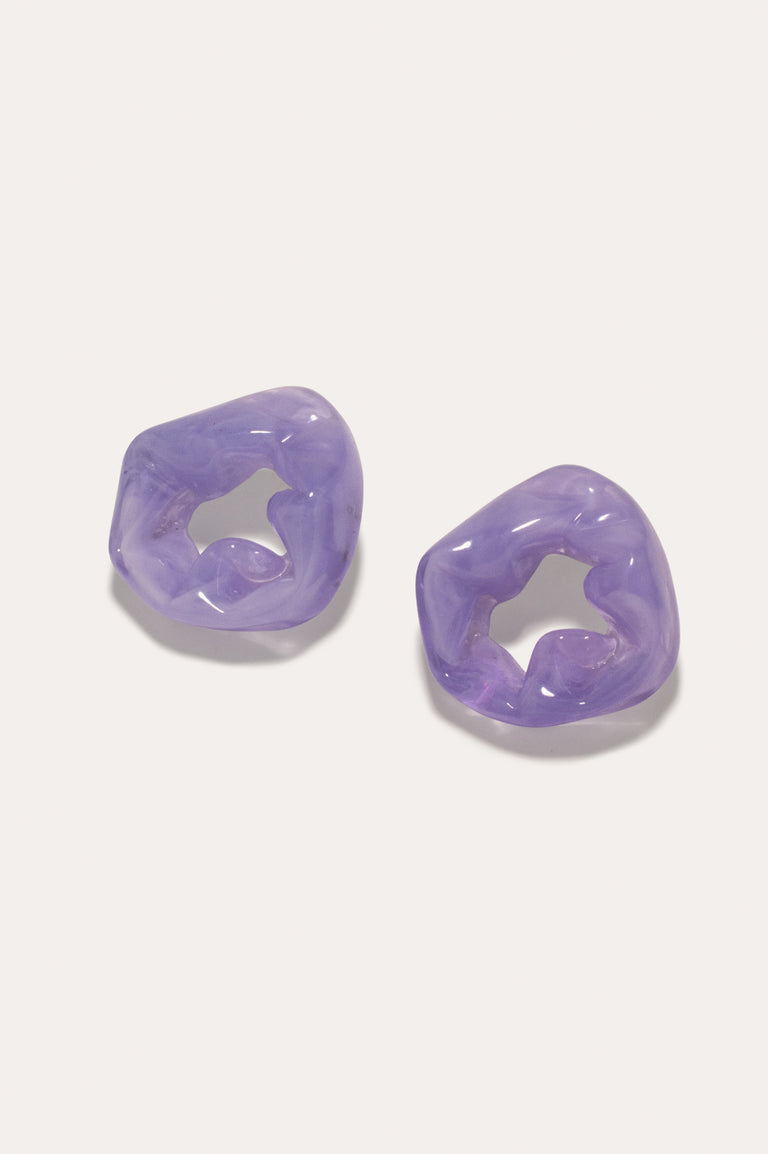 Scrunch - Lilac Bio Resin and Recycled Gold Vermeil Earrings