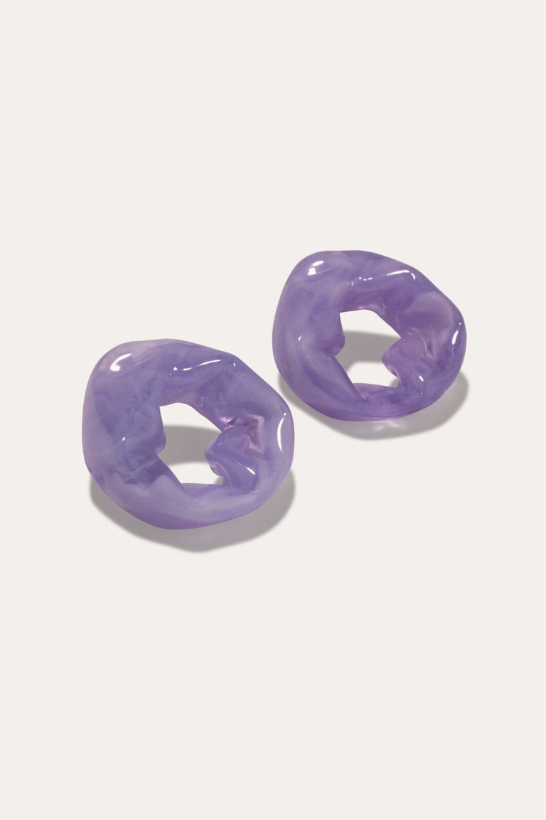 Scrunch - Lilac Bio Resin and Gold Vermeil Earrings