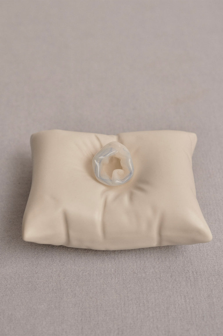 Bumped - Ceramic Cushion in Matte White