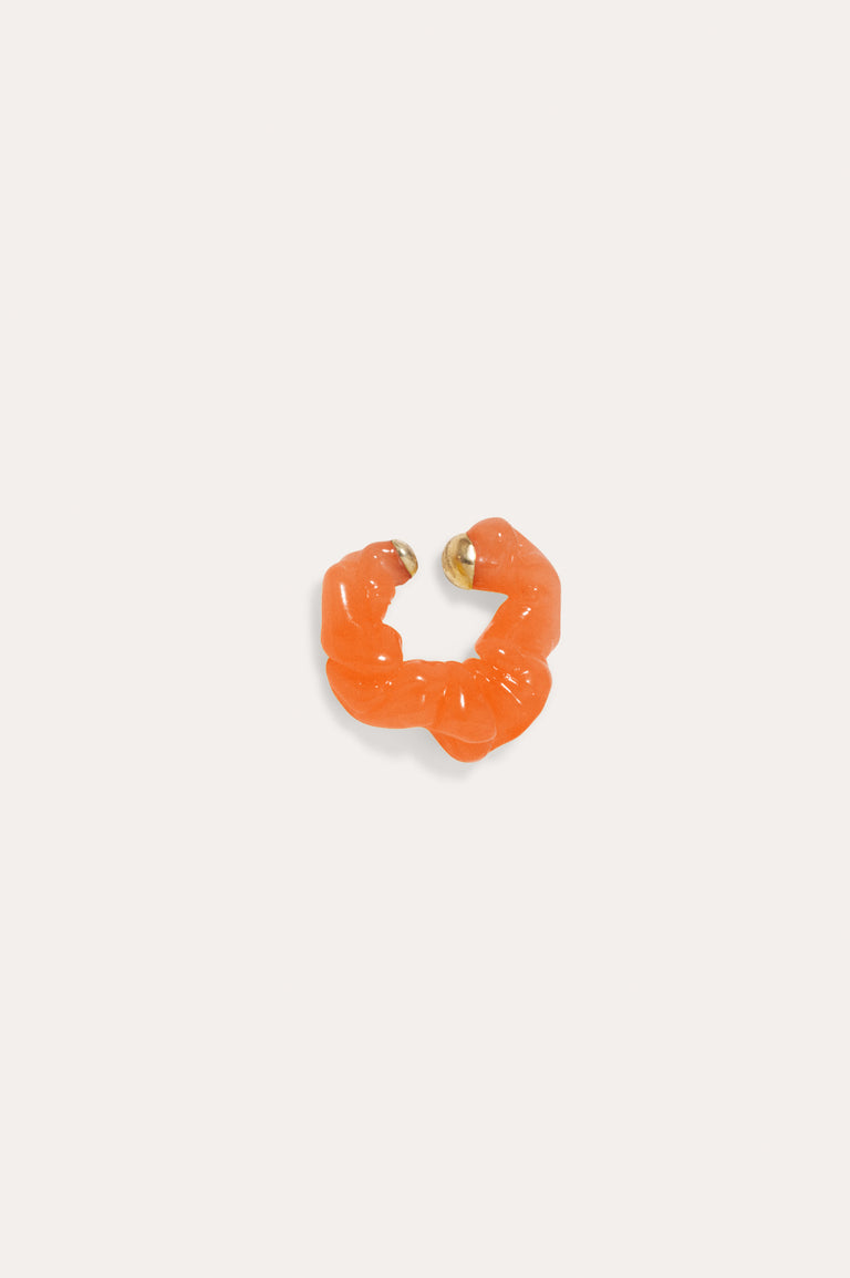 Ruffle - Orange Bio Resin and Gold Vermeil Ear Cuff