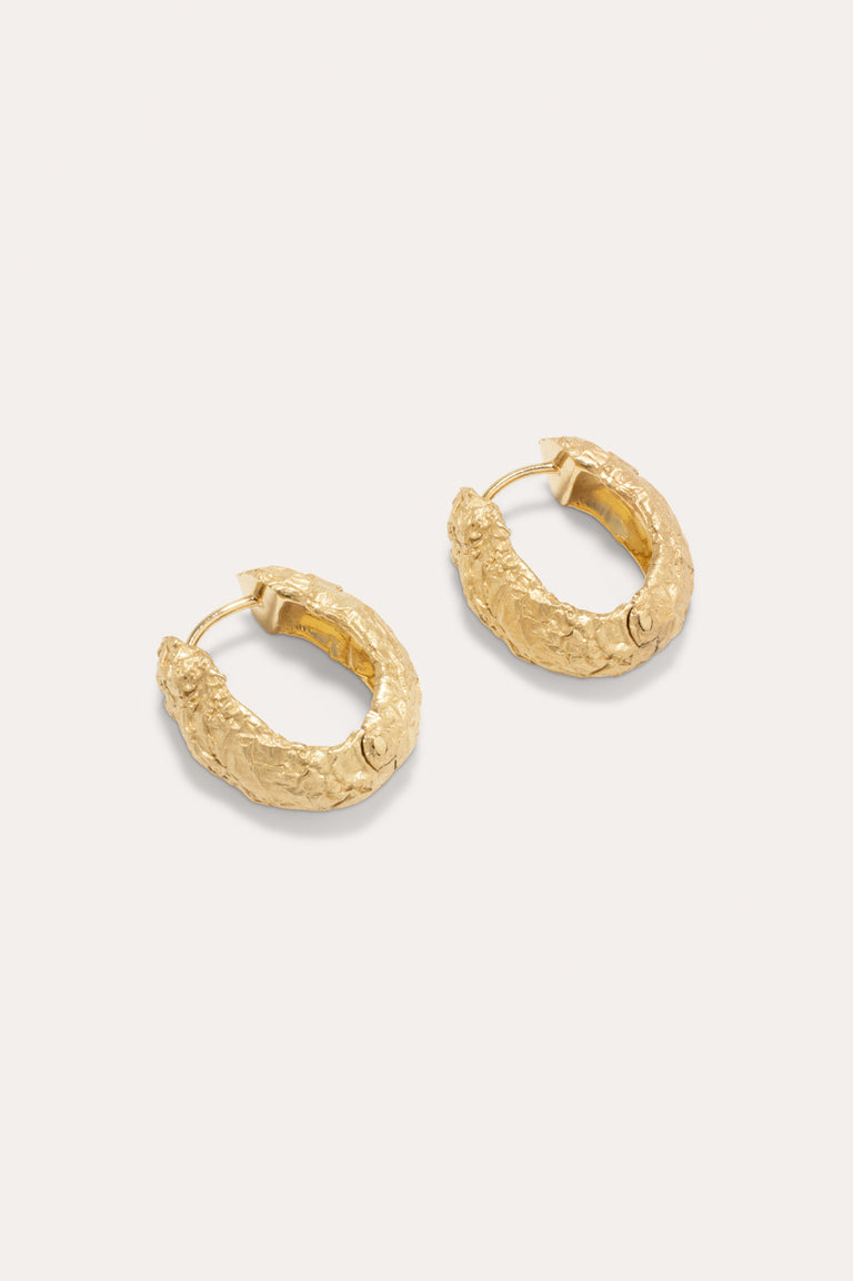The Cave You Fear to Enter Holds The Treasure That You Seek - Gold Vermeil Earrings