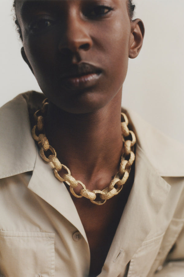The Cave You Fear to Enter Holds The Treasure That You Seek -  Gold Plated Necklace