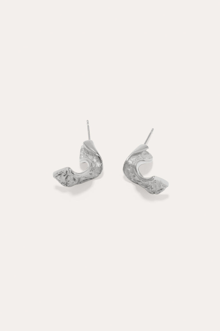 Ribbon II - Platinum Earrings