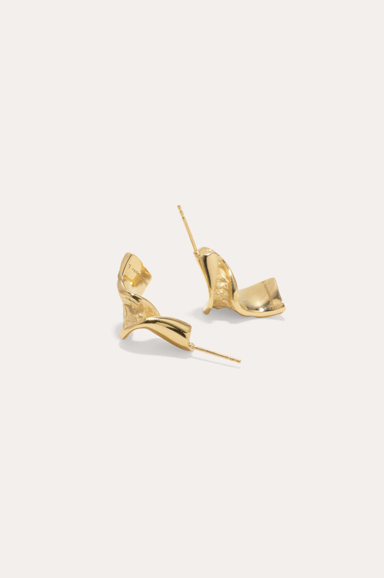 Ribbon II - Gold Vermeil Earrings