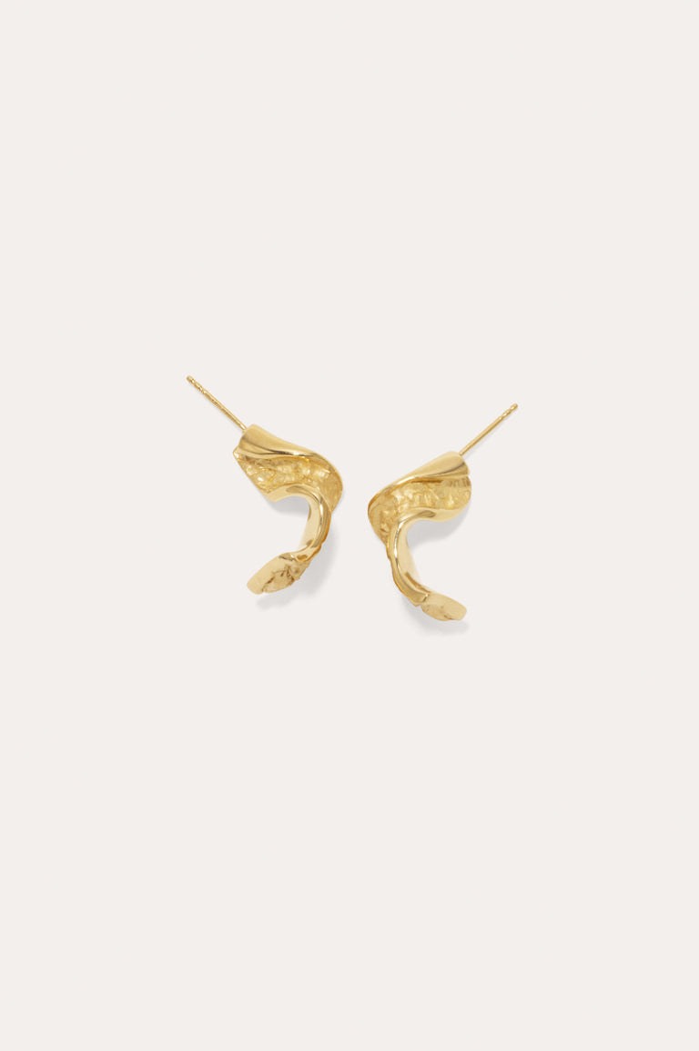 Ribbon II - Gold Vermeil Earrings
