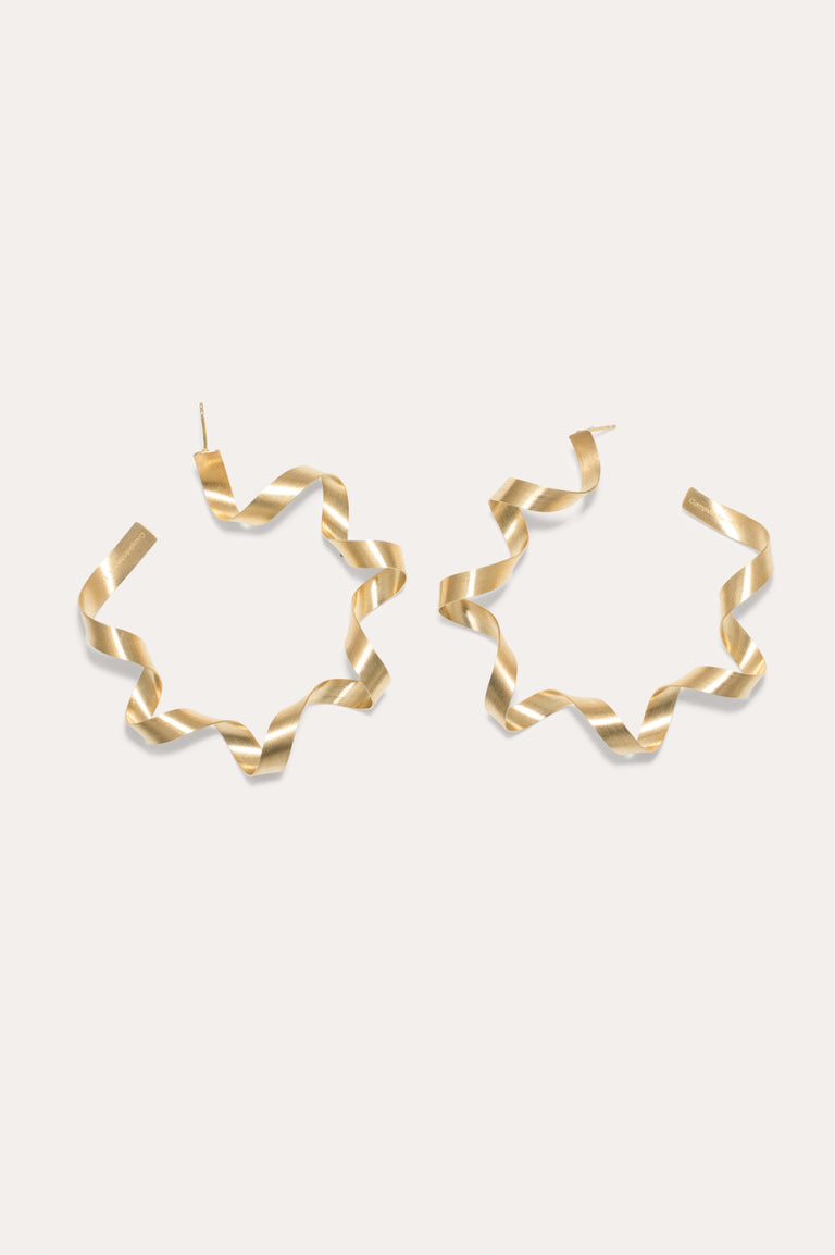 This is What Happens When the Paper Shredder Malfunctions - Gold Vermeil Earrings