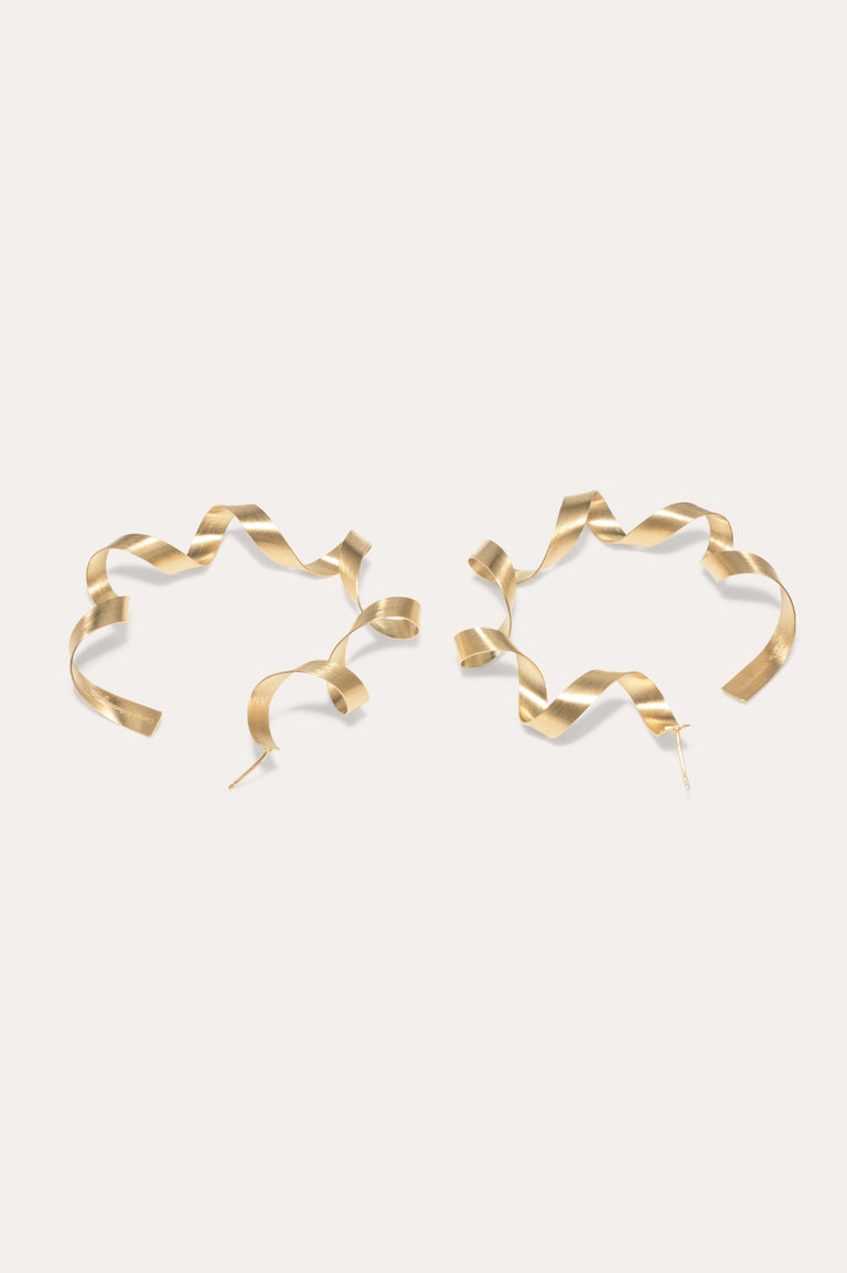 This is What Happens When the Paper Shredder Malfunctions - Gold Vermeil Earrings