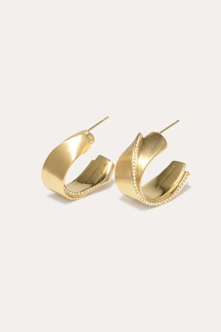 R2134 - White Topaz and Gold Vermeil Earrings