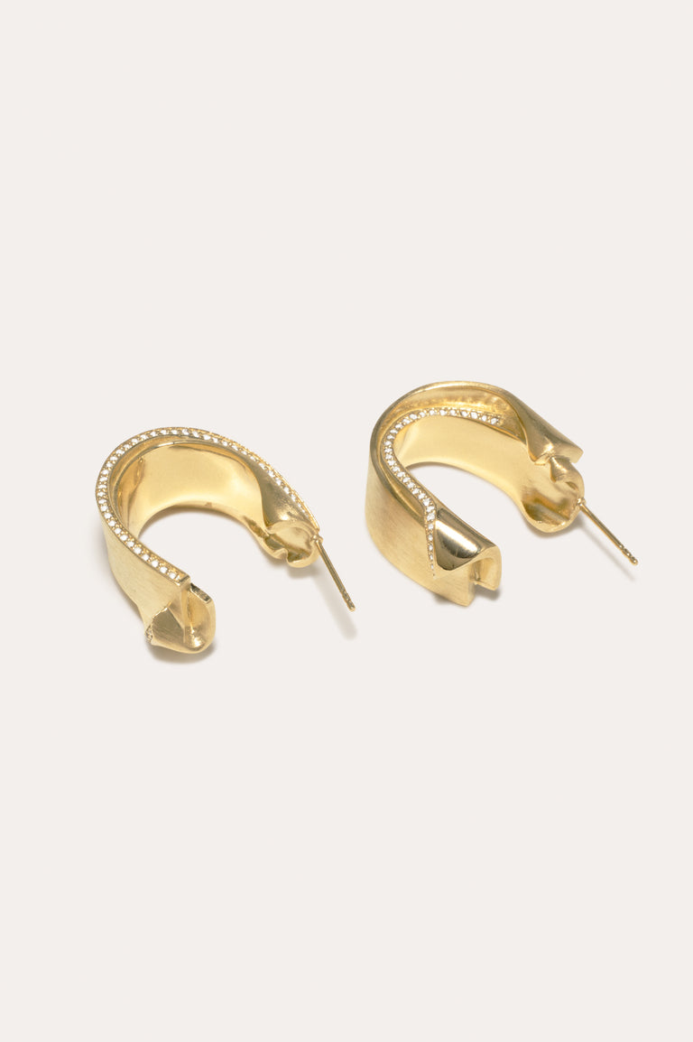 R2134 - White Topaz and Gold Vermeil Earrings