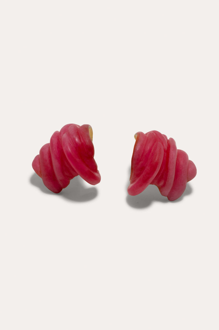 Clash - Pink Bio Resin and Gold Vermeil Earrings