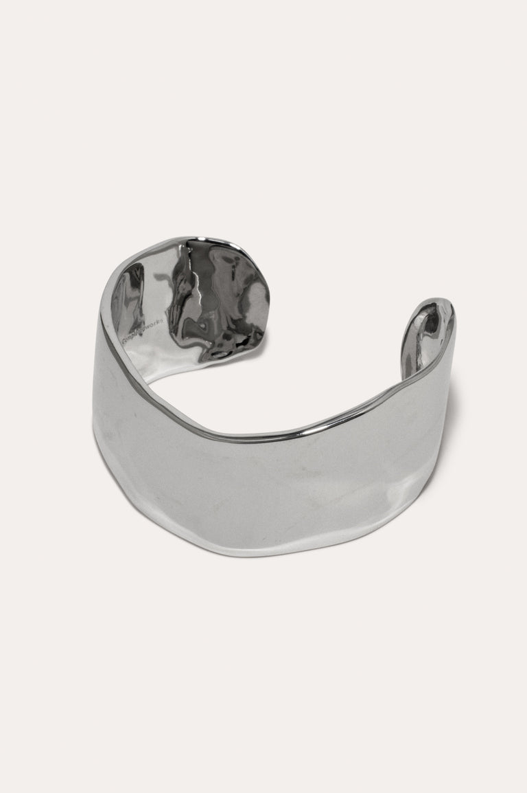 Something of Vast Importance is Being Communicated Just Out of Earshot - Rhodium Plated Cuff