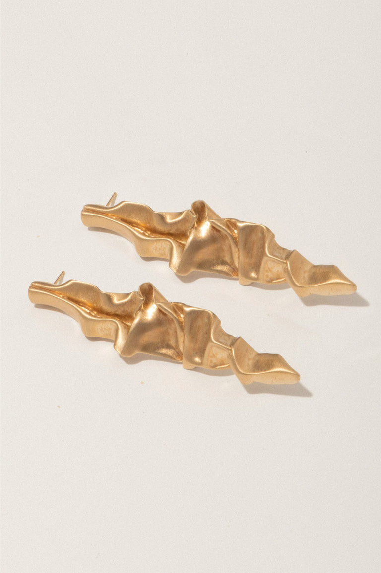 Crumple -  Recycled Gold Vermeil Earrings