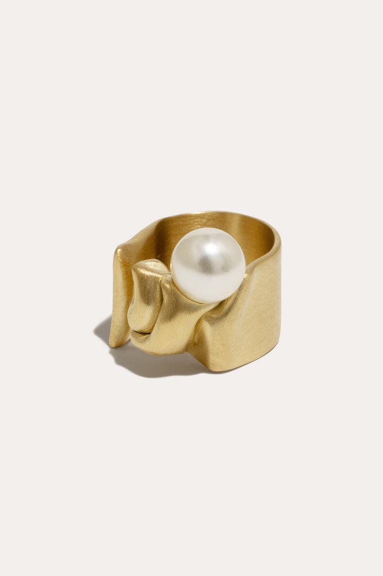 Crumple - Bague en perle et vermeil