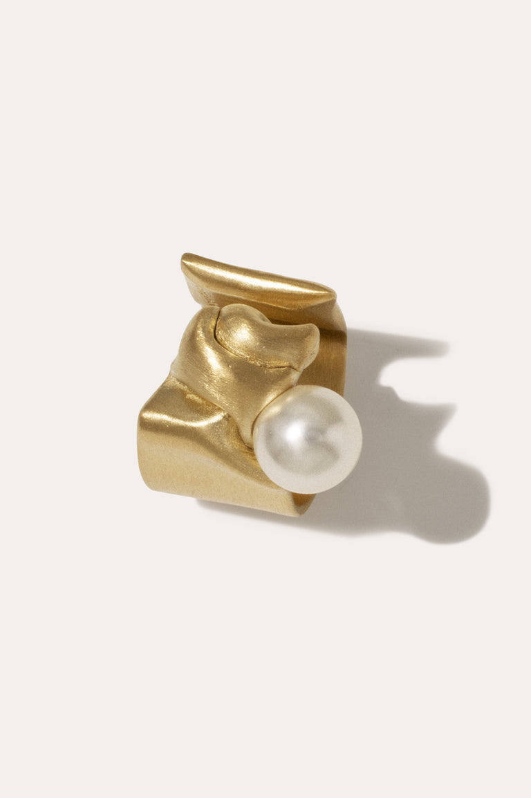 Crumple - Bague en perle et vermeil