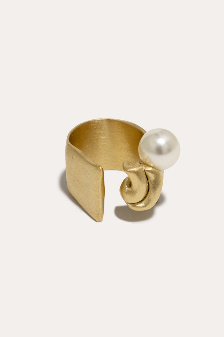 Crumple - Pearl and Gold Vermeil Ring