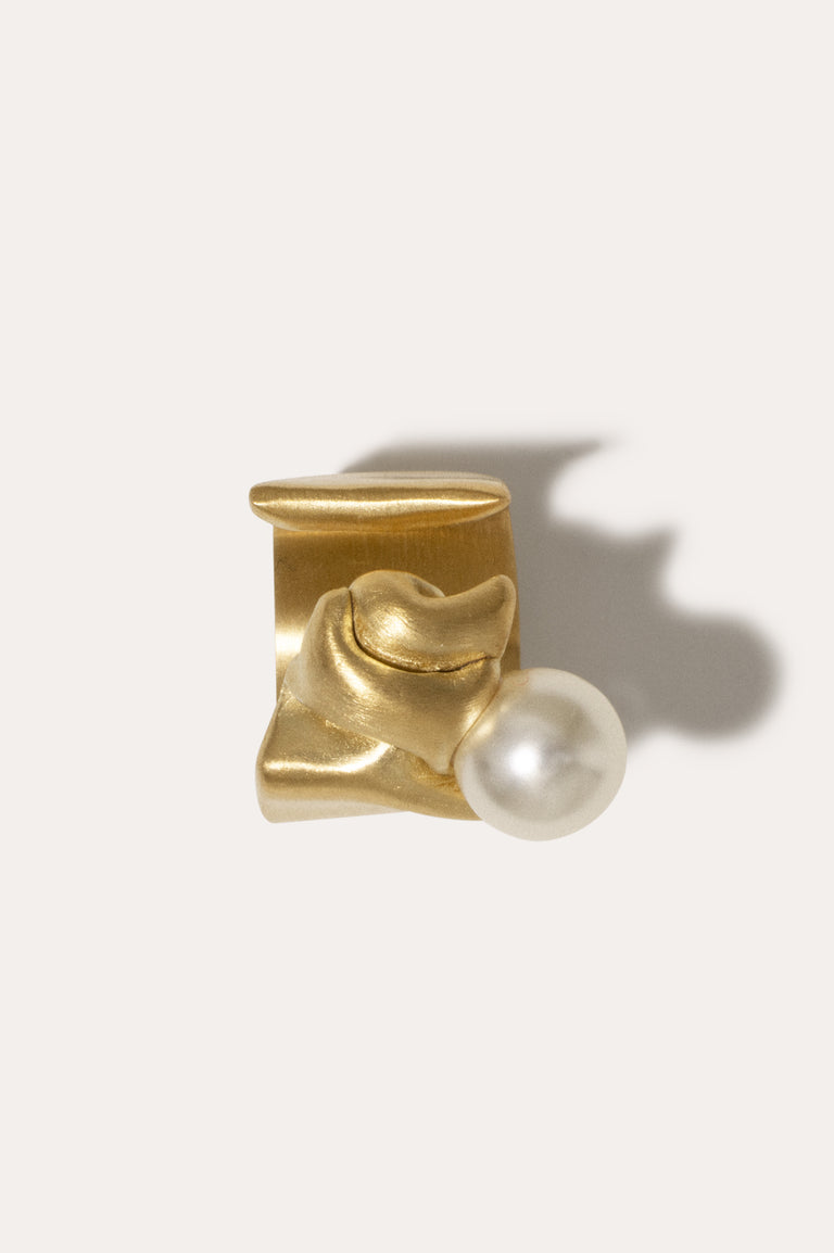 Crumple - Bague en perle et vermeil