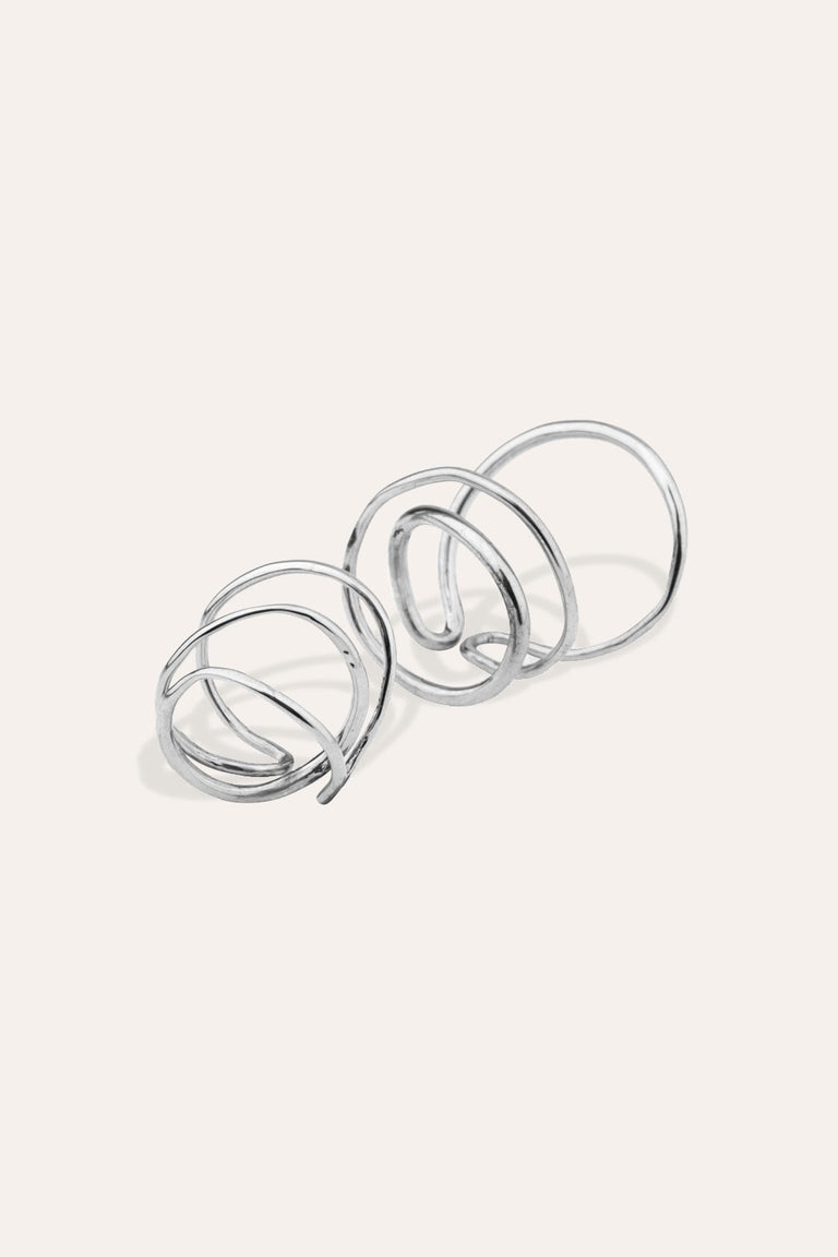 Bend in the River - Platinum Plated Sterling Silver Ring