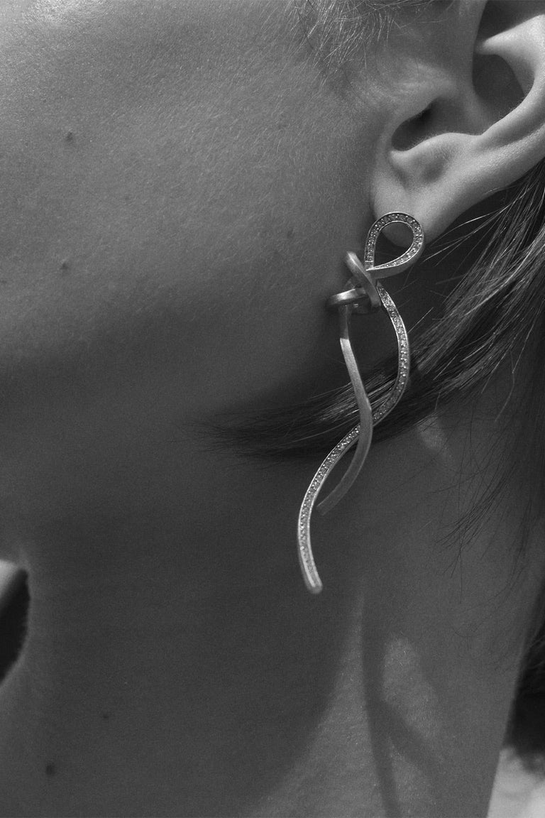 Thread II - Boucles d'oreilles en topaze blanche et vermeil