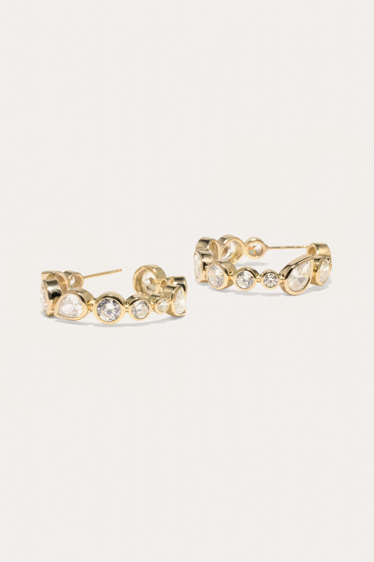A Few Good Anti‐Heroes - Cubic Zirconia and Gold Vermeil Earrings