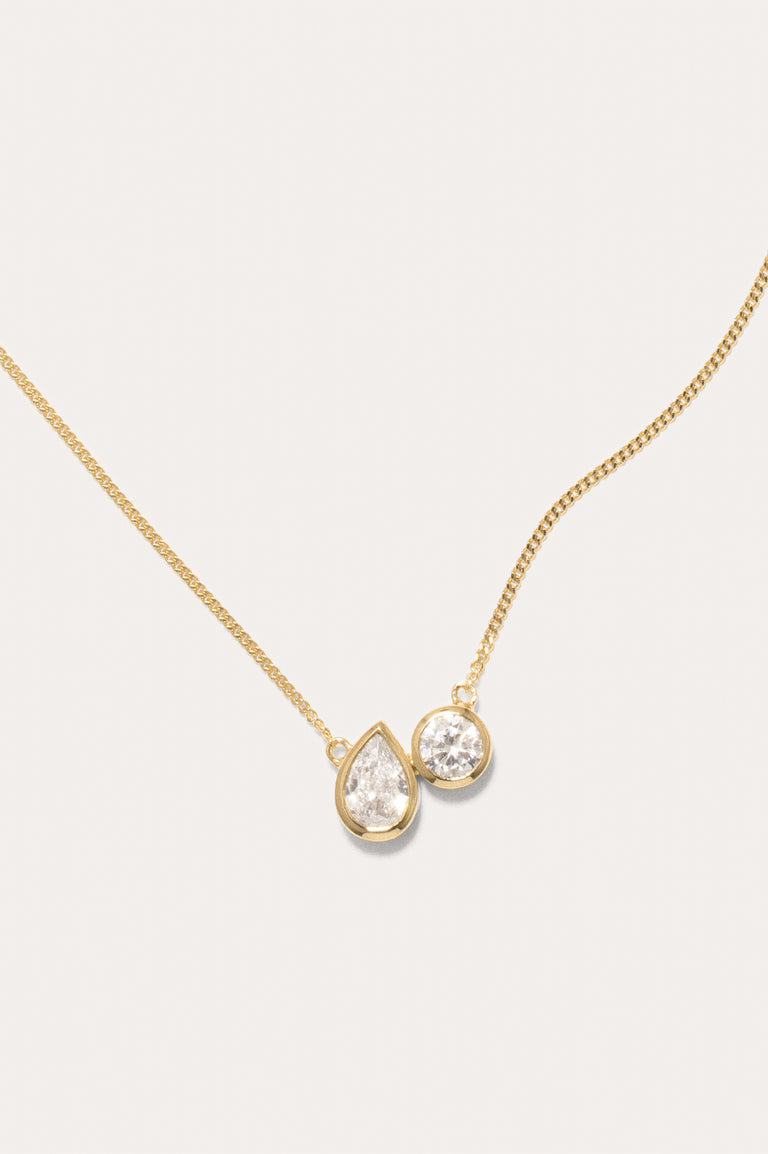 Like Peas in a Pod -  Cubic Zirconia and Gold Vermeil Pendant