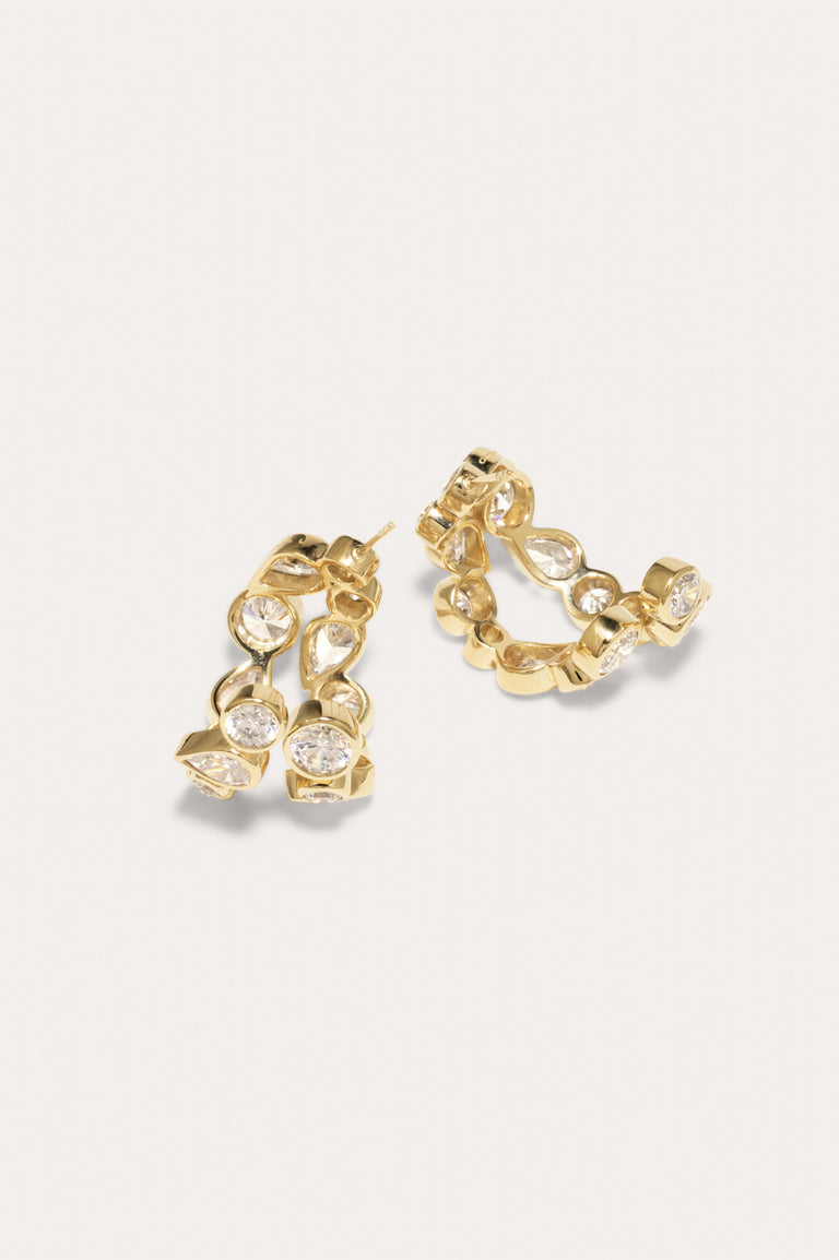 Like Peas in a Pod IV - Cubic Zirconia and Gold Vermeil Earrings