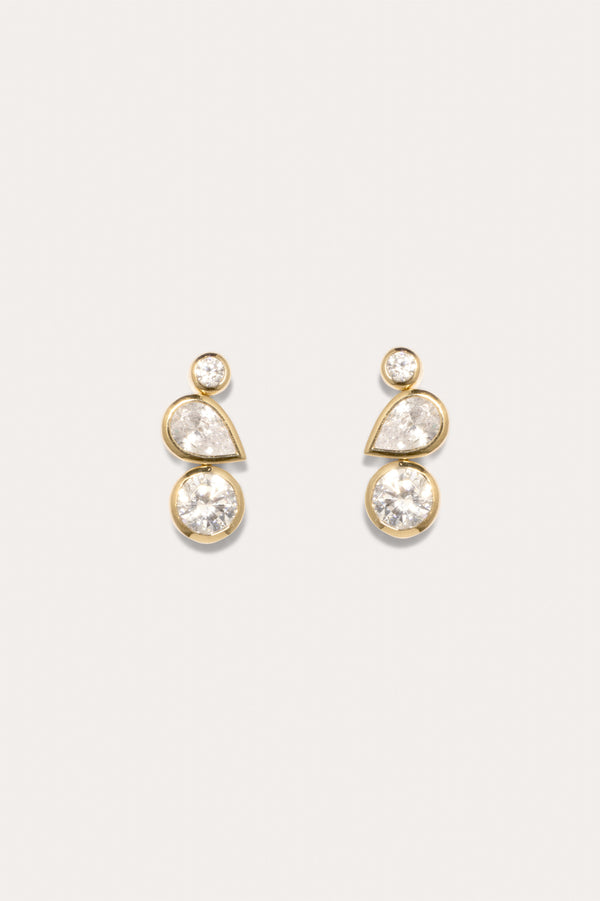 Comme deux pois dans une cosse II - Boucles d'oreilles en zircone et vermeil d'or recyclé
