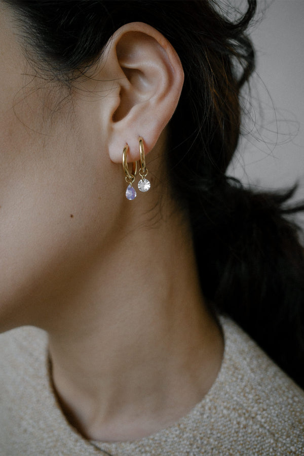 Quelle Alouette ! - Boucles d'oreilles en oxyde de zirconium et vermeil