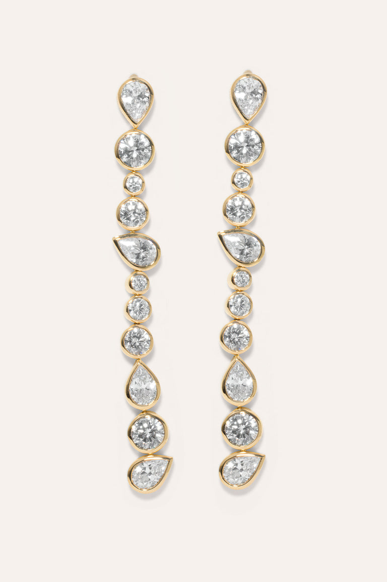 Glitch - Zirconia and Recycled Gold Vermeil Earrings