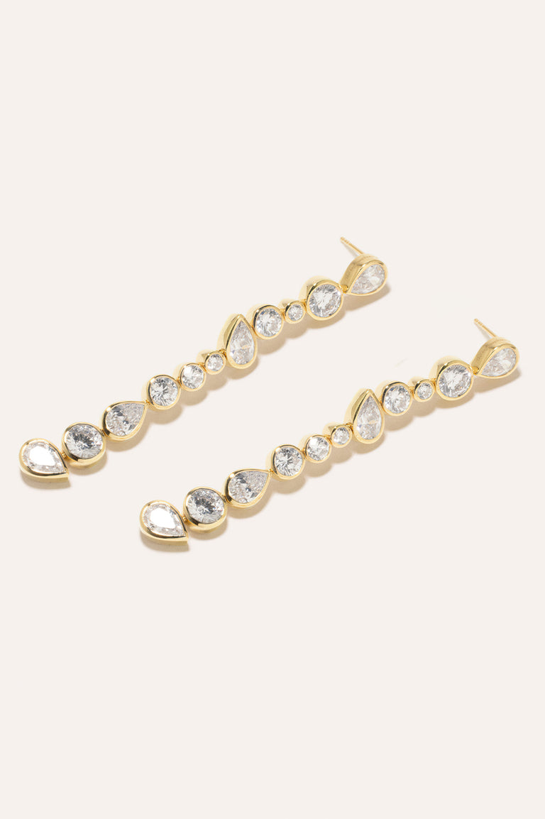 Glitch - Cubic Zirconia and Gold Vermeil Earrings